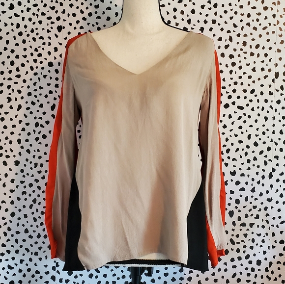 Colorblock long sleeve blouse - Picture 1 of 4